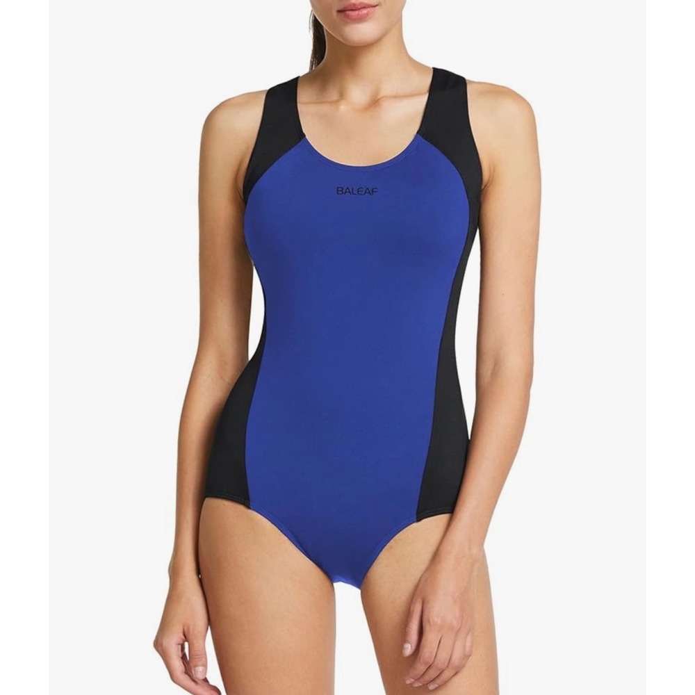 NEW Baleaf Blue‎ Black Plus Size 3XL Racerback One Piece Swimsuit  Swimwear
